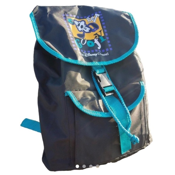 Vintage The Disney Channel Get Goofy Backpack Black/Teal NEW! - Picture 1 of 4